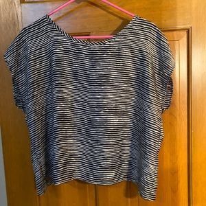 satin striped shirt with criss-cross back